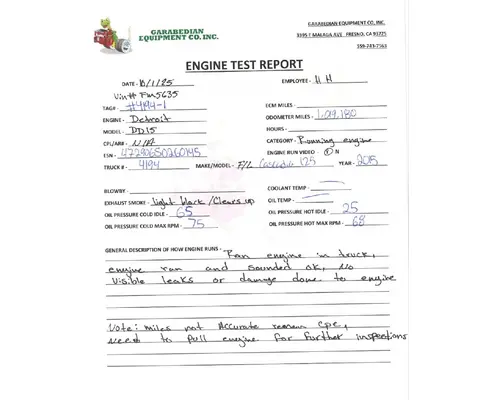 DETROIT DD15 Engine Assembly