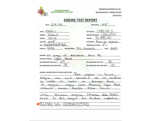 DETROIT DD15 Engine Assembly