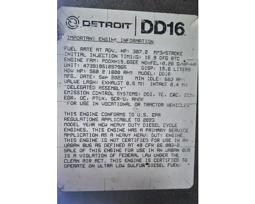 DETROIT DD16 Engine Assembly