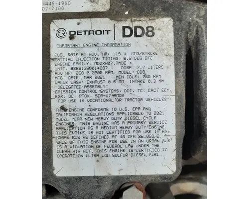 DETROIT DD8 (936913) ENGINE ASSEMBLY
