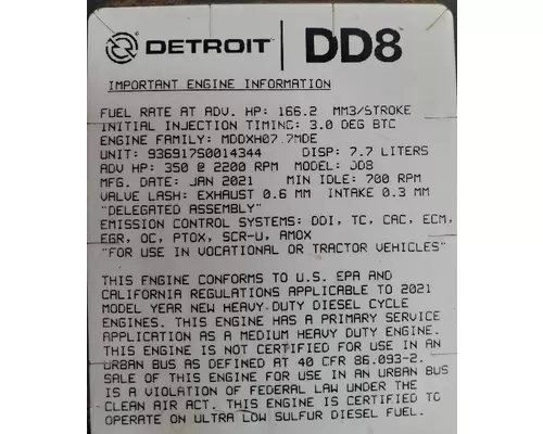 DETROIT DD8 Engine Assembly