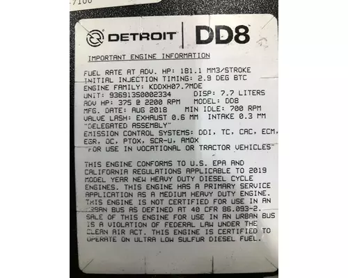 DETROIT DD8 Engine