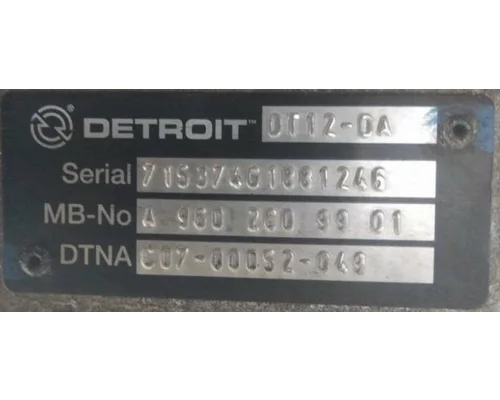 DETROIT DT12-DA (1ST GEN DIRECT) TRANSMISSION ASSEMBLY