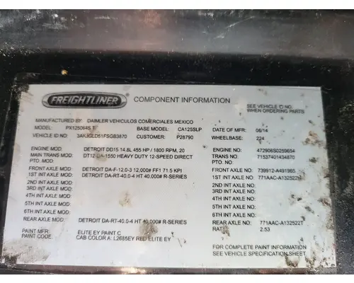 DETROIT DT12-DA (1ST GEN DIRECT) TRANSMISSION ASSEMBLY
