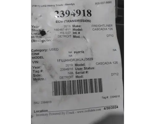 DETROIT DT12-DA (2ND GEN DIRECT) TRANSMISSION CONTROL MODULE (TCM)