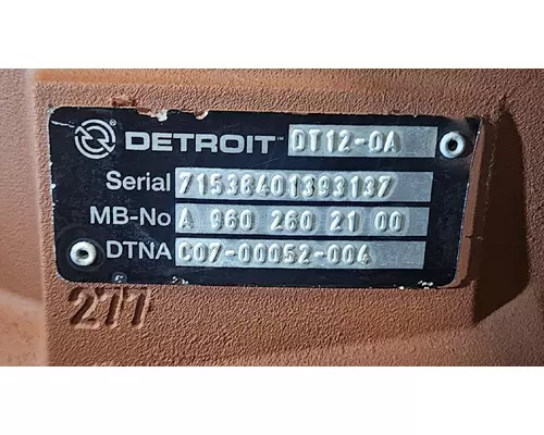DETROIT DT12-OA (1ST GEN OVERDRIVE) TRANSMISSION ASSEMBLY