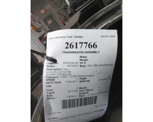 DETROIT DT12-OA (2ND GEN OVERDRIVE) TRANSMISSION ASSEMBLY