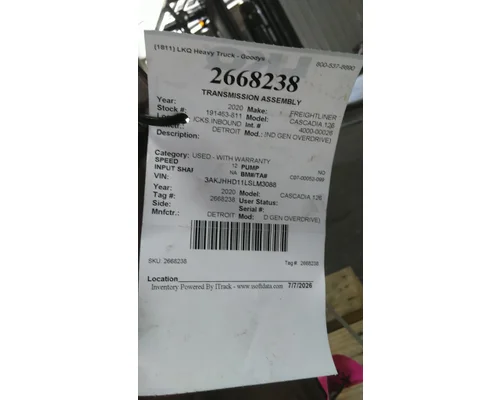 DETROIT DT12-OA (2ND GEN OVERDRIVE) TRANSMISSION ASSEMBLY
