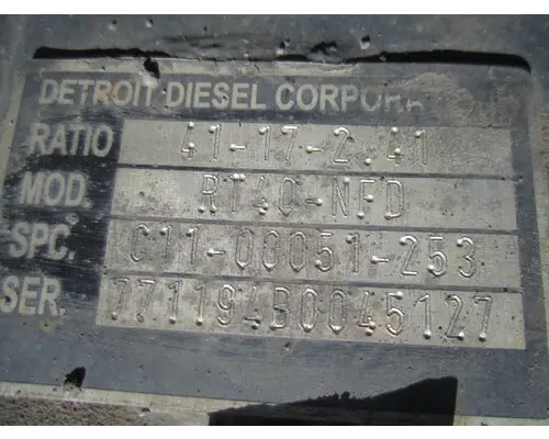 DETROIT RT40-NFDFR241 MATCHED SET REARS
