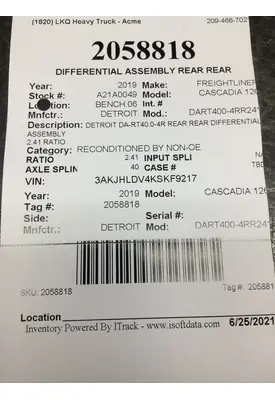 DETROIT RT40-NFDRR241 DIFFERENTIAL ASSEMBLY REAR REAR