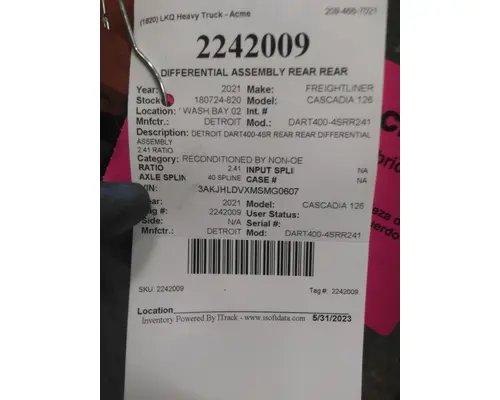 DETROIT RT40-NFDRR241 DIFFERENTIAL ASSEMBLY REAR REAR