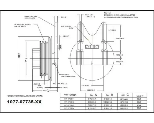 DETROIT S60-Kysor_1077-07735-02 Fan Clutch