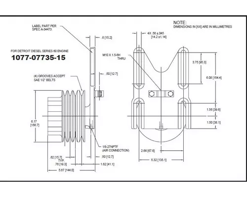 DETROIT S60-Kysor_1077-07735-15 Fan Clutch