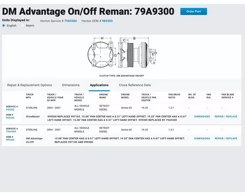 DETROIT Series 60 12.7 (ALL) Fan Clutch