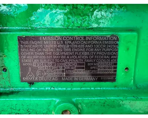 DEUTZ D914L03 Engine Assembly