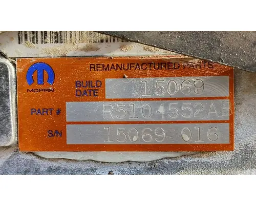 DODGE W5A380 TransmissionTransaxle Assembly