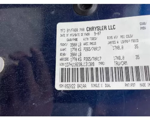 DODGE p/u Complete Vehicle