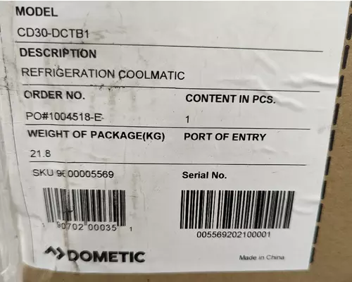 DOMETIC CD30-DCTB1 Refrigerator