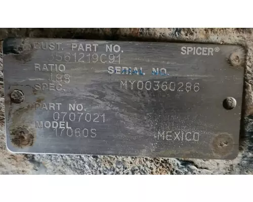 Dana 17060S Axle Assembly, Rear