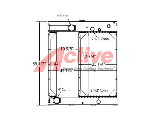 Cooling Assy. (Rad., Cond., ATAAC) Detroit Diesel 475 HP Active Radiator