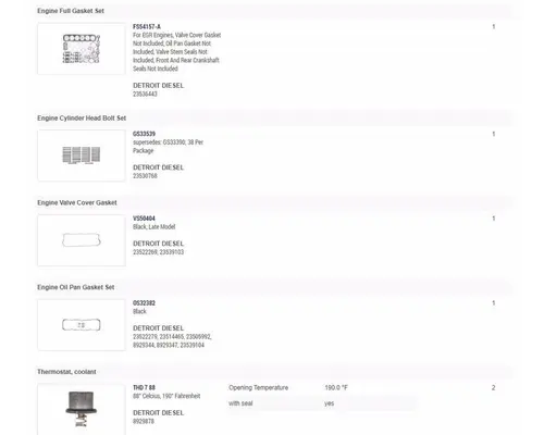 Engine Reman Kit DETROIT DIESEL Series 60 12.7L Frontier Truck Parts