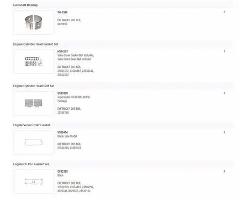 Engine Reman Kit DETROIT DIESEL Series 60 14.0L Frontier Truck Parts