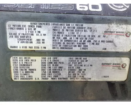 Detroit 60 SER 12.7 Engine Assembly