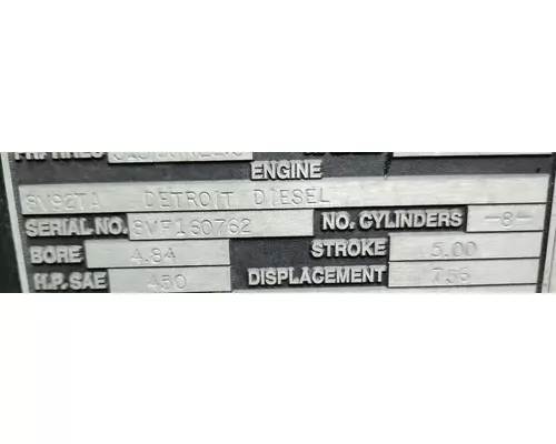 Engine Assembly Detroit 8V92TA Complete Recycling Group LLC