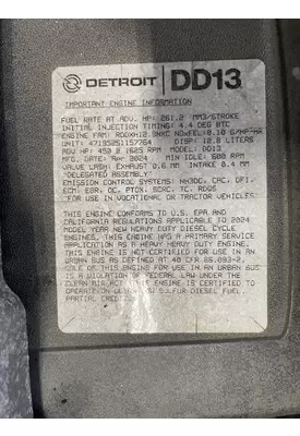 Detroit DD13 Engine Assembly
