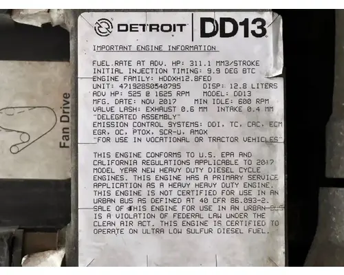 Detroit DD13 Engine Assembly