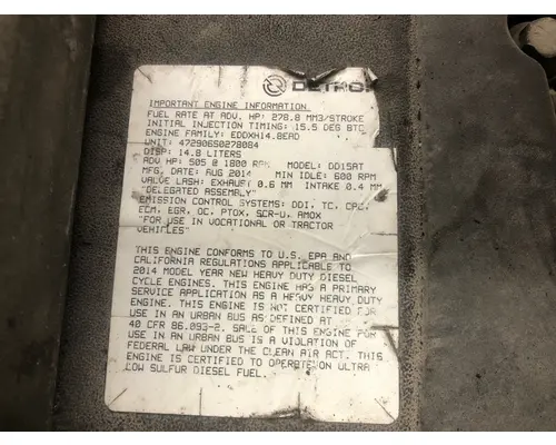 Detroit DD15 Engine Assembly