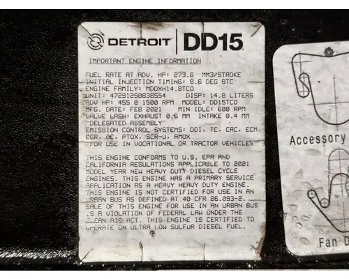 Detroit DD15 Engine Assembly