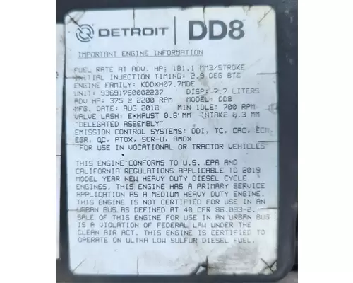 Detroit DD8 Engine Assembly