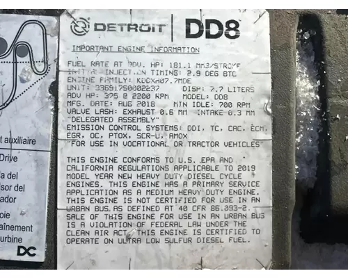 Detroit DD8 Engine Assembly