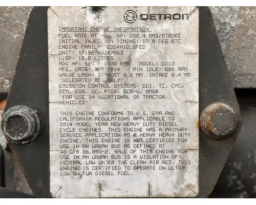 Engine Assembly Detroit DD13 Complete Recycling Group LLC