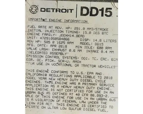 Engine Assembly DETROIT DD15 (472910) LKQ Western Truck Parts