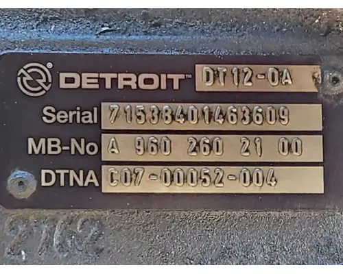 Transmission Assembly Detroit DT12-OA Complete Recycling Group LLC