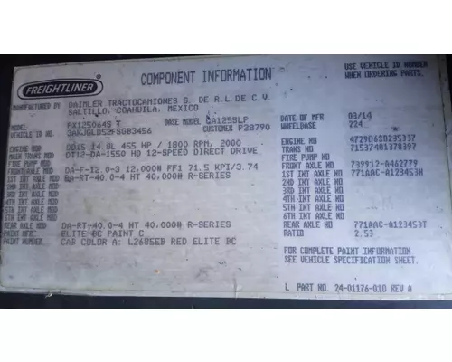 Transmission Assembly DETROIT DT12-DA-1550 HD Aaa Truck Salvage
