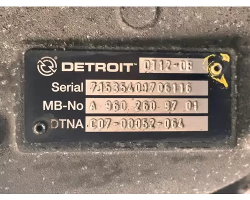 Transmission Assembly Detroit DT12-DB Complete Recycling Group LLC