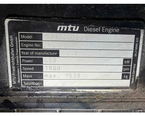 Detroit MTU 8V1600 Engine Assembly