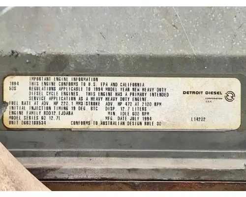 Detroit Series 60 Engine Assembly