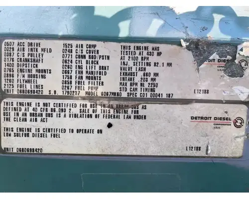 Detroit Series 60 Engine Assembly