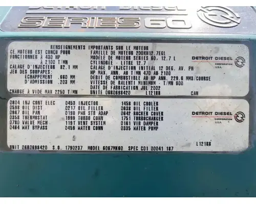 Detroit Series 60 Engine Assembly