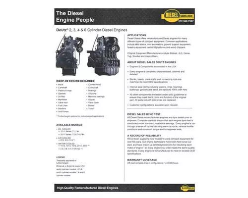 Deutz BF4M1011 Engine Assembly