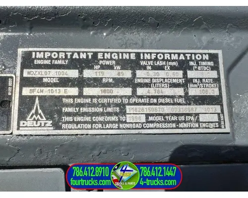 Deutz BF4M1013E Engine Assembly
