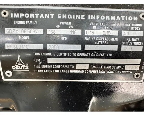 Deutz BF6L914C Engine Assembly