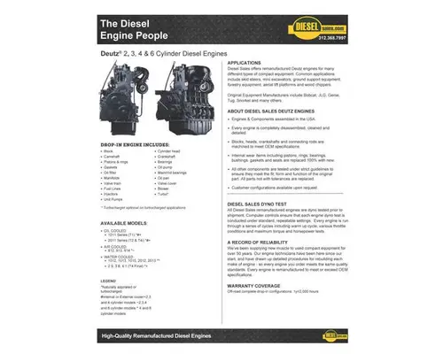 Deutz F3M2011 Engine Assembly