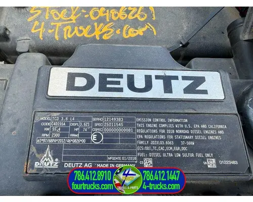 Deutz TCD 3.6 L4 Engine Assembly