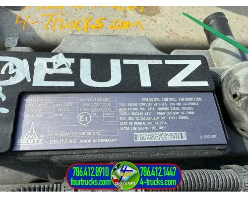 Deutz TCD 3.6L4 Engine Assembly