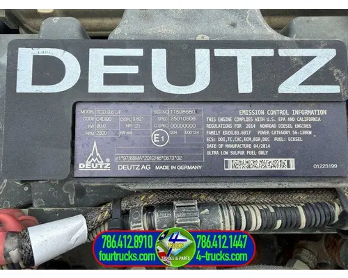 Deutz TCD3.6L4 Engine Assembly